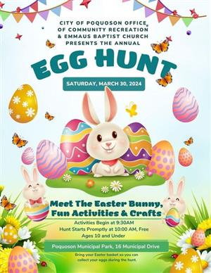 The Easter Egg Hunt is Sat.March 30  in Municipal Park