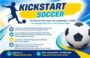 Register now for Kickstart soccer